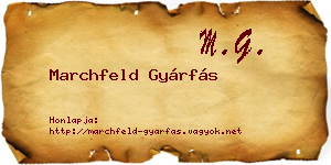 Marchfeld Gyárfás névjegykártya